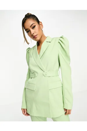 Y.A.S Tailored puff sleeve belted blazer co-ord in mint