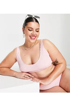 Peek & Beau Exclusive mix and match crop bikini top in crinkle