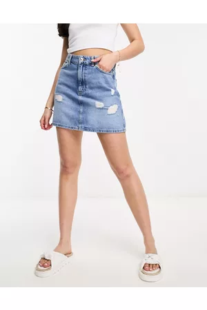New Look Ripped mini skirt in