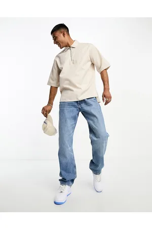 Only & Sons Shirt with half zip in beige