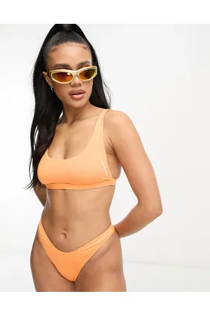 Speedo Scoop front multi tie bikini top in nectarine