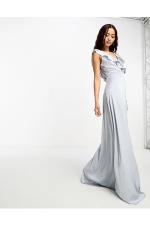 TFNC Bridesmaid frill detail maxi dress in