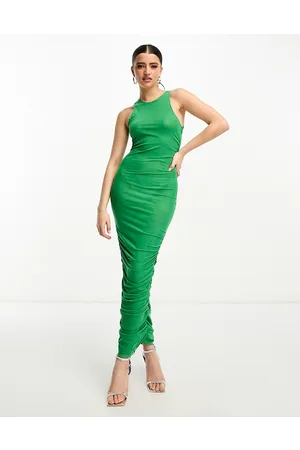 SNDYS Slinky racer neck ruched maxi dress in