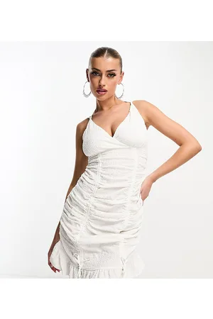 AsYou Wrap over ruched detail mini dress in