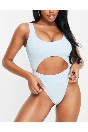 Peek & Beau Fuller Bust Exclusive cut out swimsuit in baby crinkle