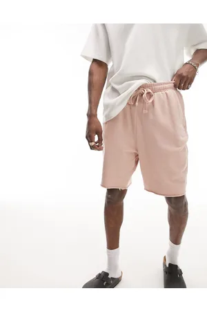 Topman Oversized short with raw hem in washed pink