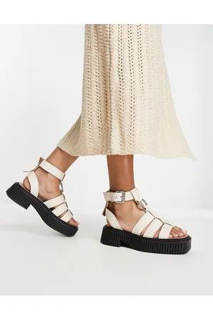 ASRA Paxton chunky sandals in rice leather