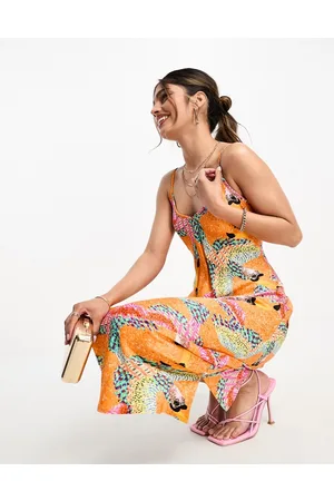 Never Fully Dressed Slip maxi dress in orange toucan print