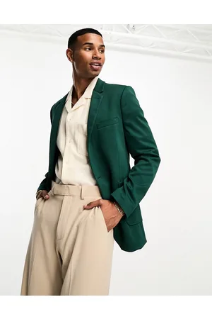 ASOS Super skinny jersey blazer in forest