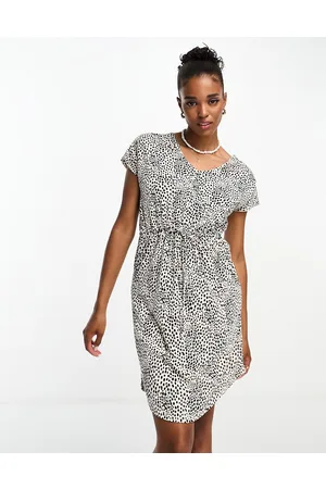 JDY V neck mini dress in leopard print