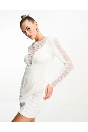 Starlet Exclusive embellished long sleeve mini dress in