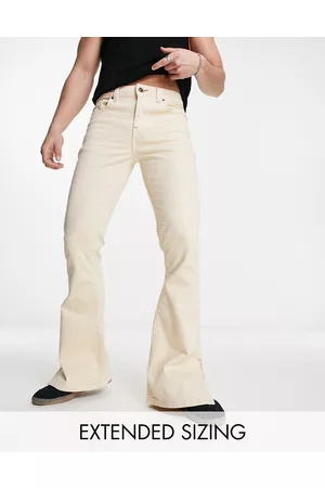 ASOS Flare jeans with spilt hems in ecru