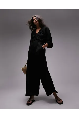 Topshop Jersey long sleeve jumpsuit in