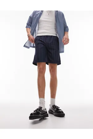 Topman Navy striped shorts with drawstring