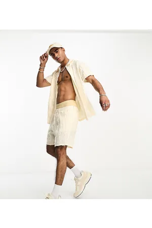 Labelrail X Stan & Tom textured stripe shorts co-ord in ecru