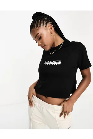 Napapijri Box logo cropped t-shirt in