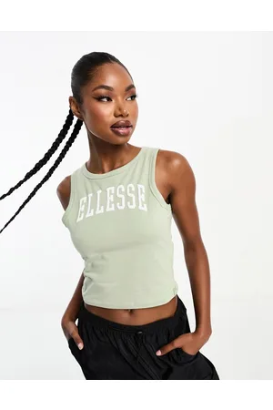 Ellesse Fliss crop top with collegiate logo in