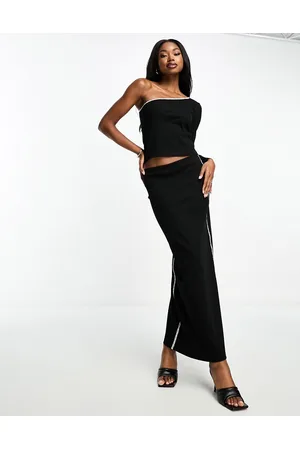Something New X Aisha Potter maxi skirt co-ord with contrast tipping in