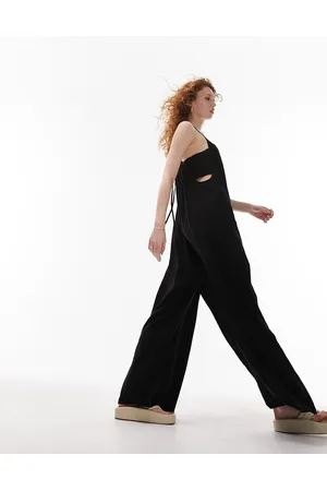 Topshop Linen jumpsuit with pockets in