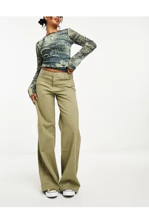 COLLUSION Low rise Y2K cargo in light khaki