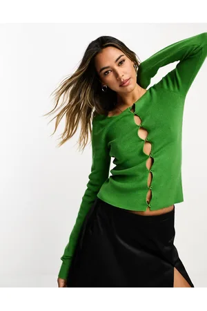 SNDYS Fine knit button through top in