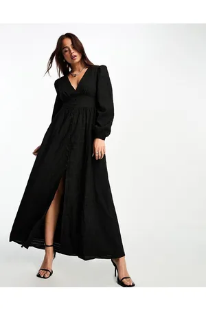 The Frolic Textured plunge neck maxi dress in