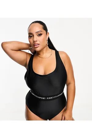 Pink Soda Sport Plus polyester blend Opal tape swimsuit in