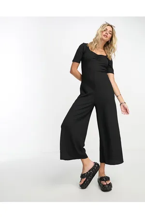 MANGO V-neck ribbed jumpsuit in