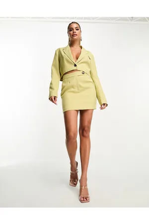 Kaiia Tailored mini skirt co-ord in lime