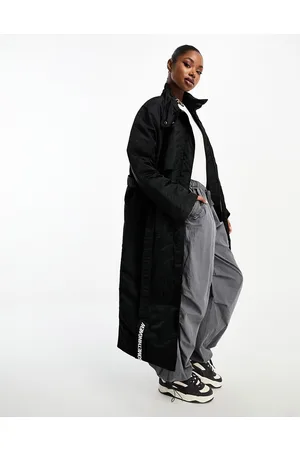 Something New X Aisha Potter maxi nylon trench coat with label in