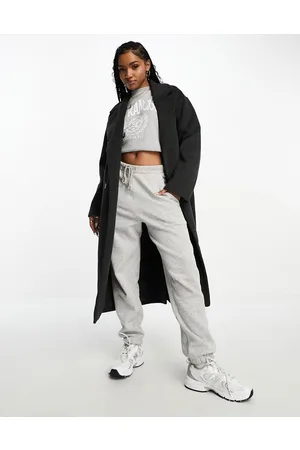 Monki Oversized double breasted coat in melange