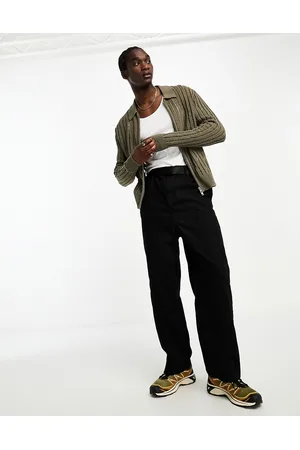 Weekday Fernando relaxed fit open ladder knit cardigan in khaki