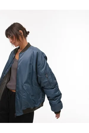 Topshop Classic oversize nylon bomber jacket in