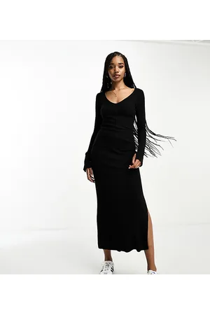 ASOS ASOS DESIGN Tall co-ord knitted rib midi skirt in