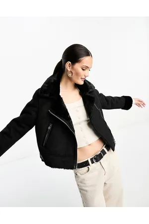 Stradivarius Cropped aviator jacket in