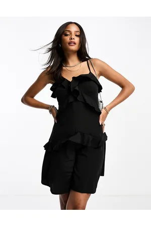 New Look Strappy ruffle mini dress in