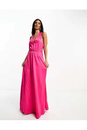 Y.A.S Bridesmaid satin multiway halterneck maxi dress in vibrant
