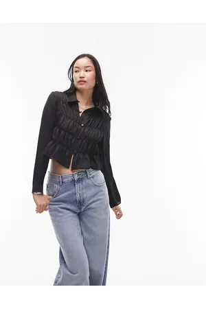 Topshop Tier ruch front short shirt in