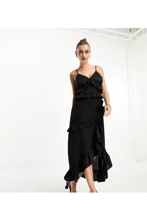 In The Style Exclusive ruffle trim cami maxi dress in