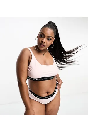 Pink Soda Sport Plus polyester blend Crystal bikini top in