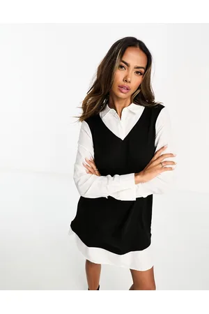 JDY 2 in 1 shirt jumper dress in black
