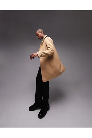 Topman Classic fit over coat in camel