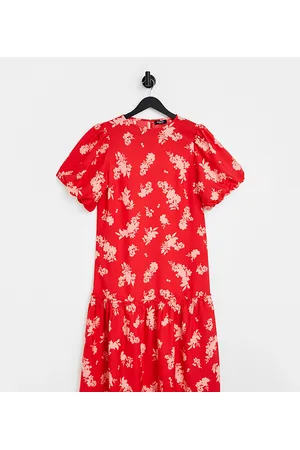 Simply Be Dropped hem dress in floral