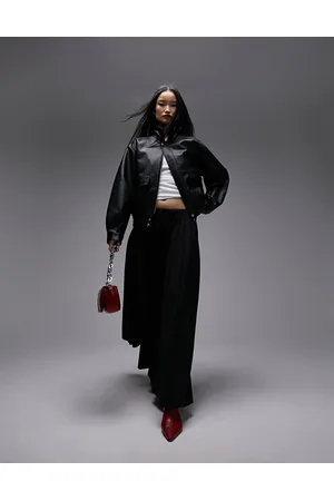 Topshop Technical fabric full maxi skirt in