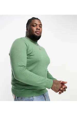 Threadbare Plus cotton crew neck jumper in wavellite