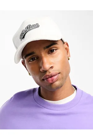 SVNX Cord baseball cap with logo detail in off