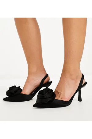 ASOS Wide Fit Sia corsage slingback mid heeled shoes in
