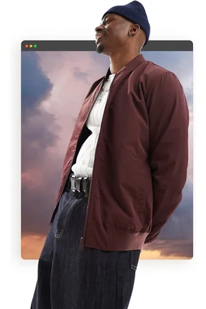 ASOS Lightweight bomber jacket in burgundy
