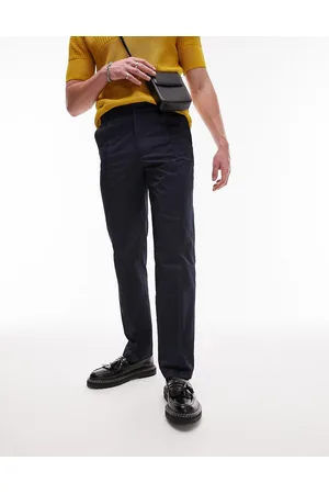 Topman Straight front seam trousers in
