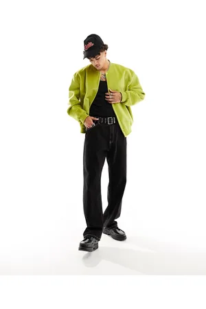 ASOS Oversized wool bomber in lime